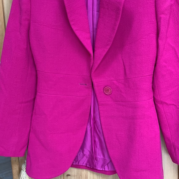 Hot Pink 🌸Barbicore Barbie Pink Blazer Spring Wool Max Mara Armani Look Jacket - Picture 12 of 16